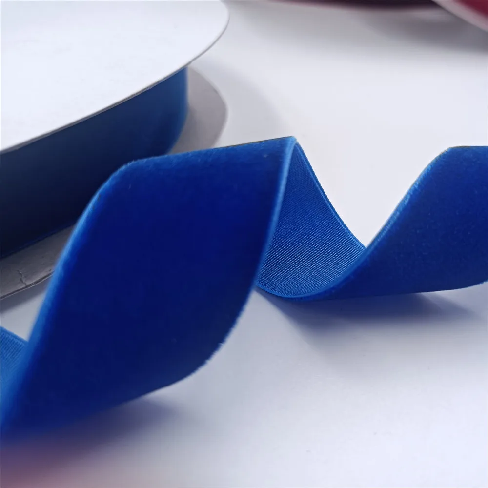 

25mm Single Face Royal Blue Velvet Ribbon for Handmade Gift Bouquet Wrapping Party Decoration Christmas Inelastic