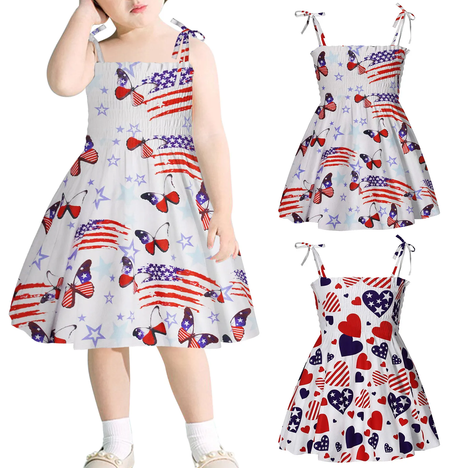 

Day Forth-Of-July Toddler Beach Kids Clothes Baby Dresses Girls Independence Girls Dress&Skirt for Toddler Girl