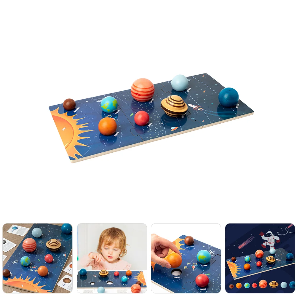 

Toddlers Wooden Puzzles Planet Toys Children Solar System Planets Space Cognition Kids Outer Model