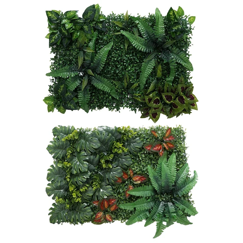 

Искусственная трава «сделай сам» 2 шт., миниатюрная лужайка, садовое украшение-1 шт. зеленая трава и 1 шт. красные листья