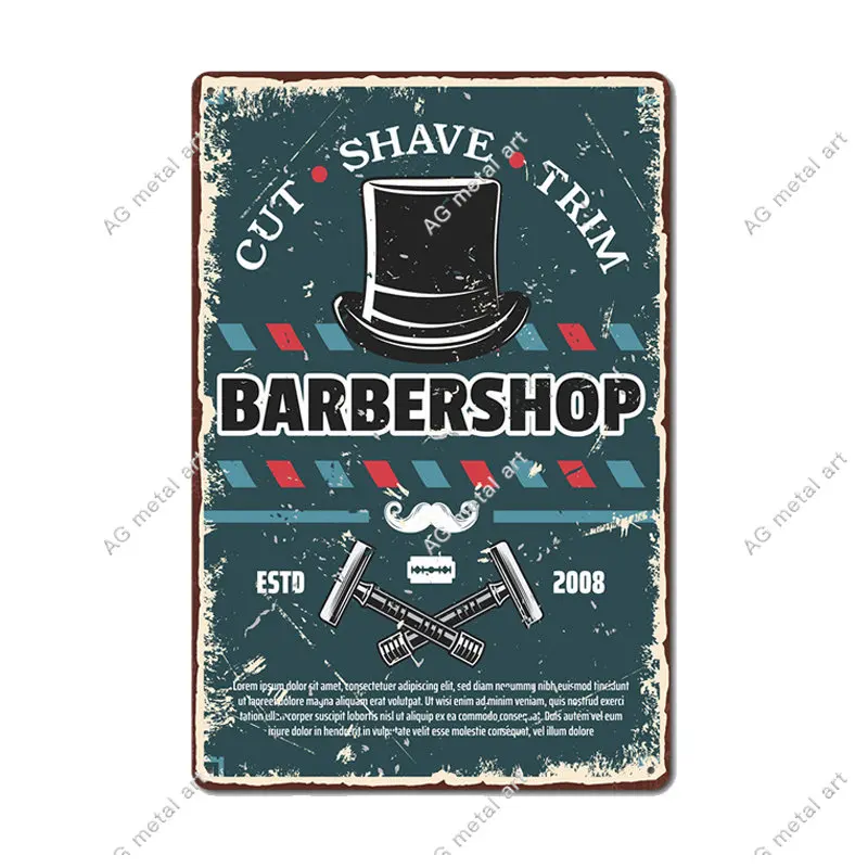 

Barber Shop Vintage Poster Shave & Haircut Metal Tin Signs Bar Pub Home Decor Wall Plates Art Painting posters 20x30cm