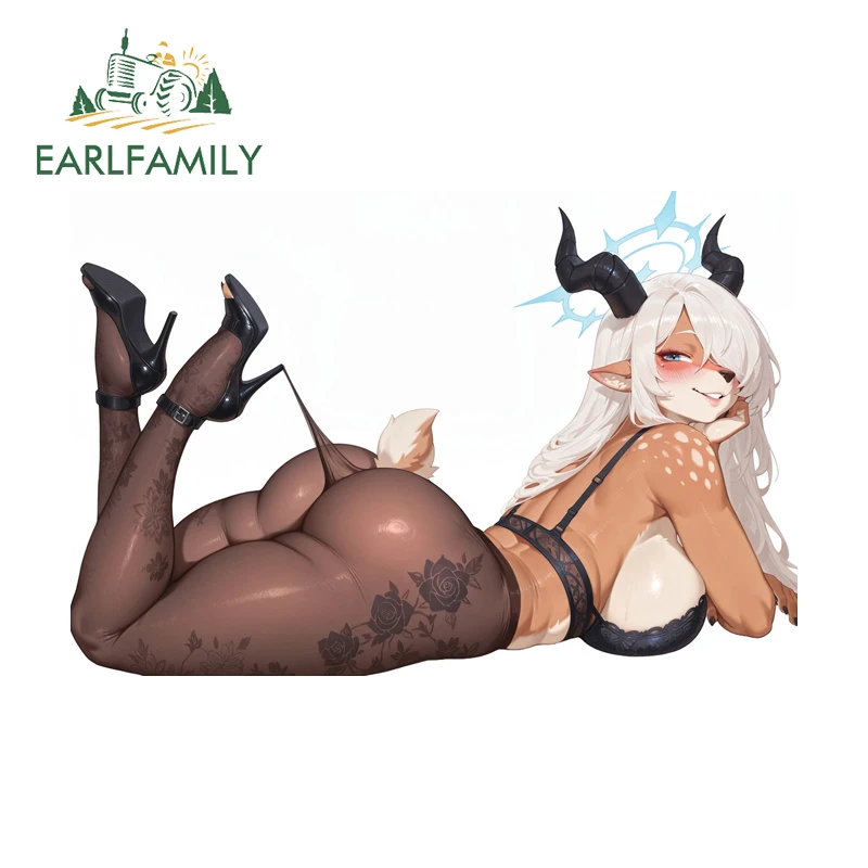 

EARLFAMILY туфли на высоком каблуке с черными шелковыми крючками, аксессуары, красивое бикини, пушистая наклейка, Стайлинг автомобиля, наклейка, окклюзия, декор для царапин