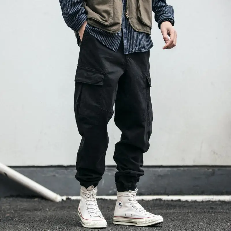 

Streetwear Men Casual Jogging Pants Men Retro Harem Pants Office Worker Daily Comfortable Tactical Trousers Wide Leg Pants