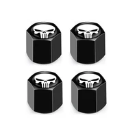 4pcs anti theft dust wheel tire valve air cap punisher skull badge covers for car leakproof accessorie