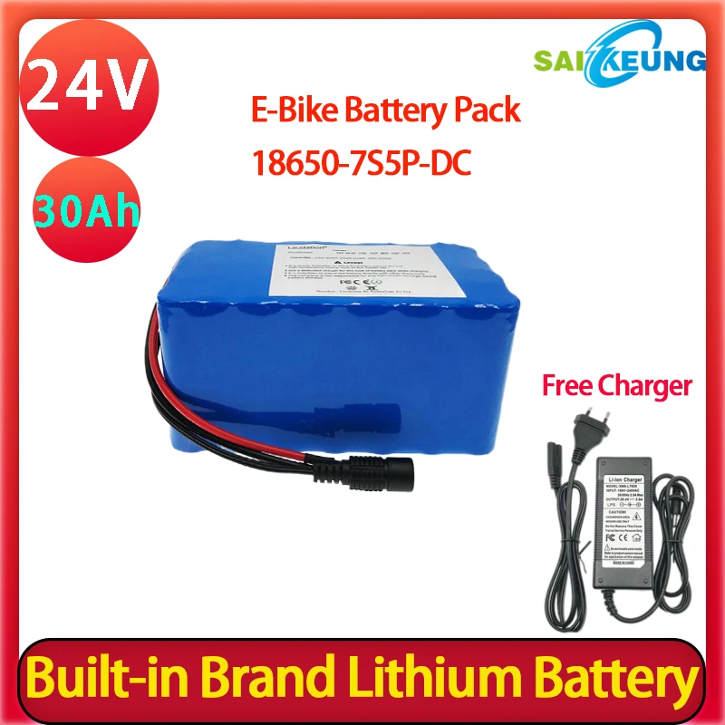 

18650 24V 30ah Bicycle Battery Rechargeable Li-ion Battery 24V 20ah 10ah 40ah 50ah Smart BMS Li-ion Battery Pack with Charger