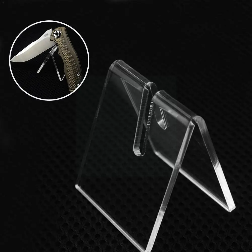 

1pcs Knife Holder Clear Acrylic Folding Knife Display Showcase Stand Holders Knives Collectible Holder Post Rack Small Pock L2R7