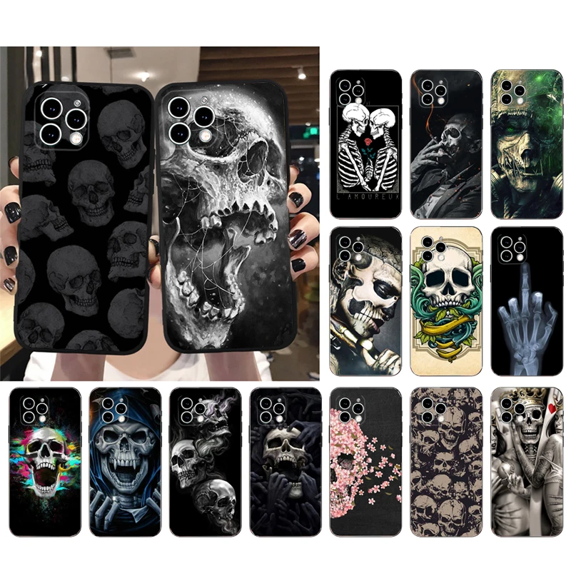 

Grim Reaper Skull Skeleton Phone Case For iphone 14 Pro Max 13 12 11 Pro Max XS XR X 12mini 7 8 14 Plus SE Case Funda