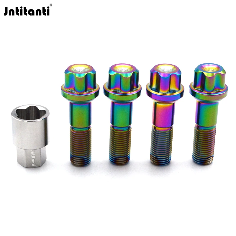 Титановый колесный болт Jntitanti Gr5 M15x1 25x45/50/55/60 мм 10 9 класса Ti-6Al-4V с шаровым сиденьем