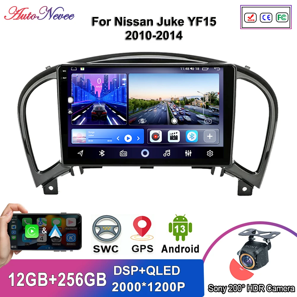Мультимедиа Android 14 для Nissan Juke YF15 2010-2014 авторадио мультимедийный плеер GPS-навигация