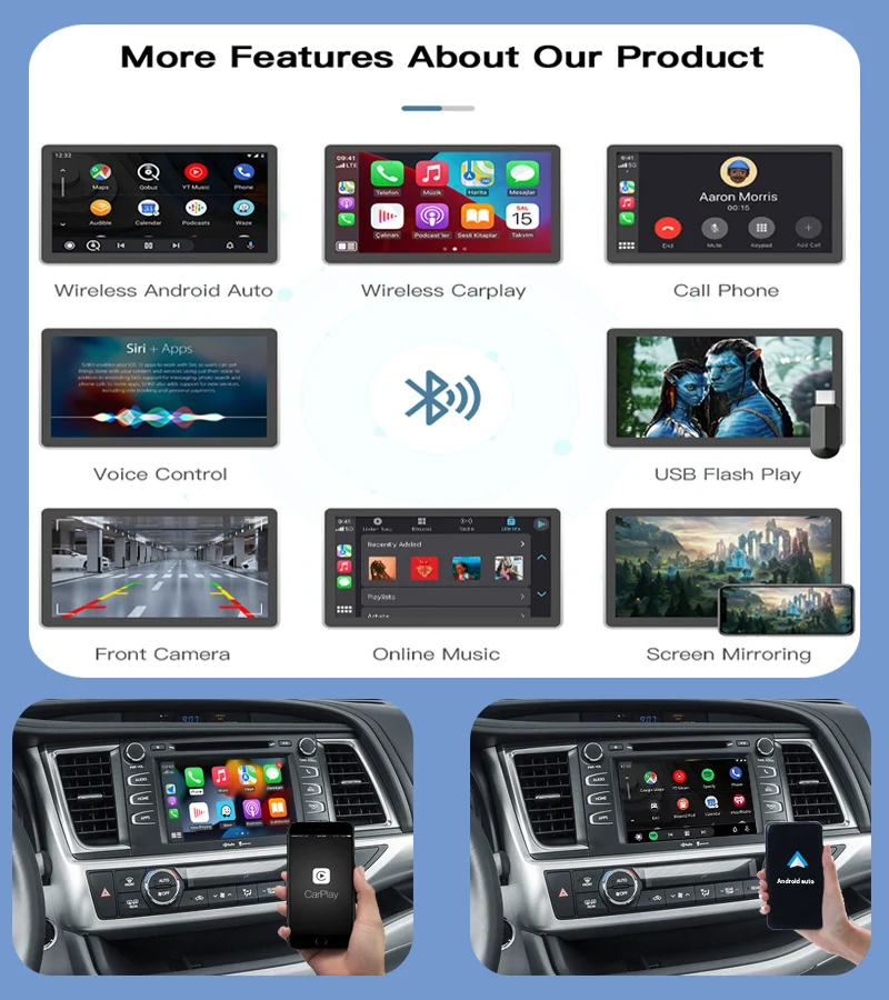 Беспроводная Автомобильная Мультимедийная коробка Carplay Android для TOYOTA Touch2 Entune2.0