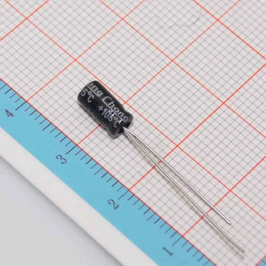 100 шт. алюминиевый электролитический конденсатор 1 мкф 50 в 4*7