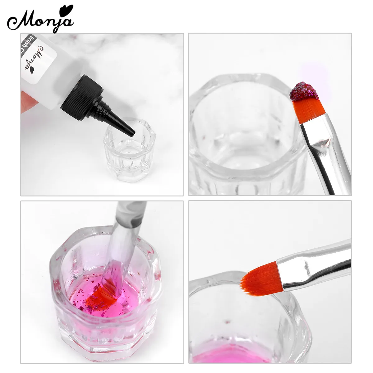 Monja 30/60 мл щетка для ногтей очищающее средство жидкое удаления акрилового