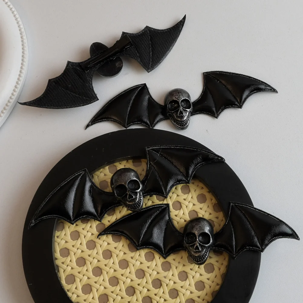 

2 Pcs Women Hair Clips Wing Halloween Barrettes Goth Decor Punk Accessories