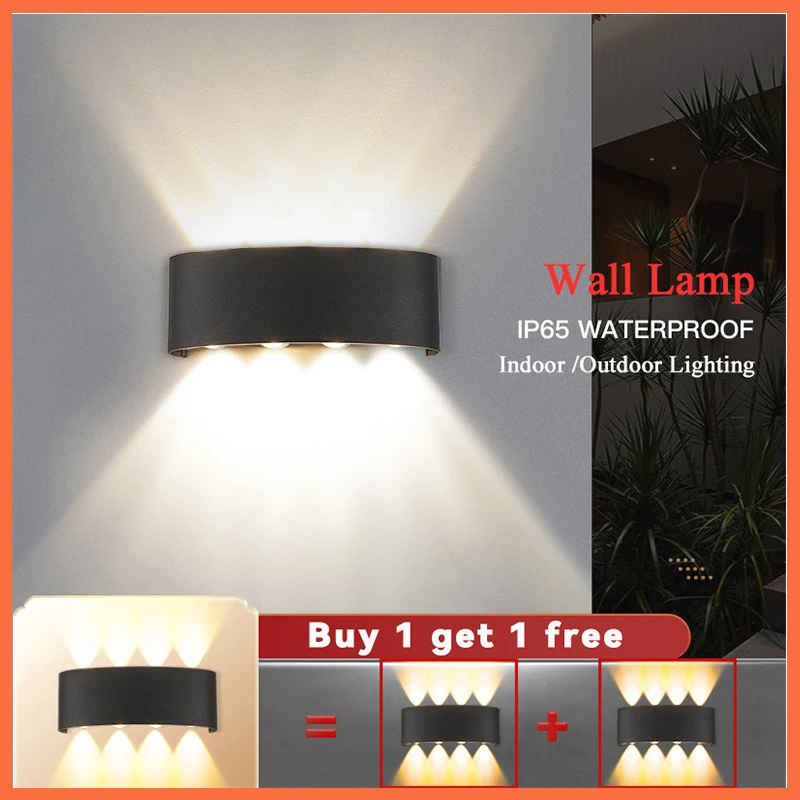 

6W 8W 12W Led Wall Lamp IP65 Waterproof Indoor Outdoor Lighting Interior Wall Light Fixture For Bathroom Bedside Stairs Decor