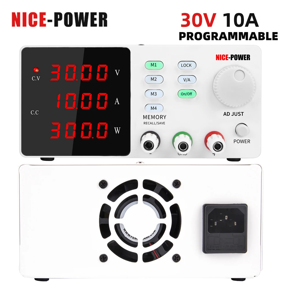 

NICE-POWER Laboratory Adjustable DC 30V 10A Lab Power Supply Adjustable Voltage Regulator Stabilizer Switching Power Source 220V