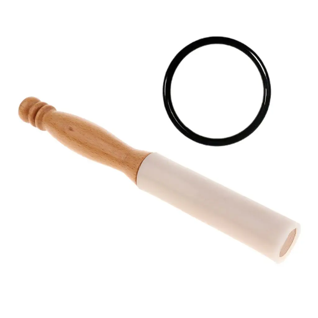 Хрустальные поющие чаши с резиновым молотком и деревянной ручкой поющая