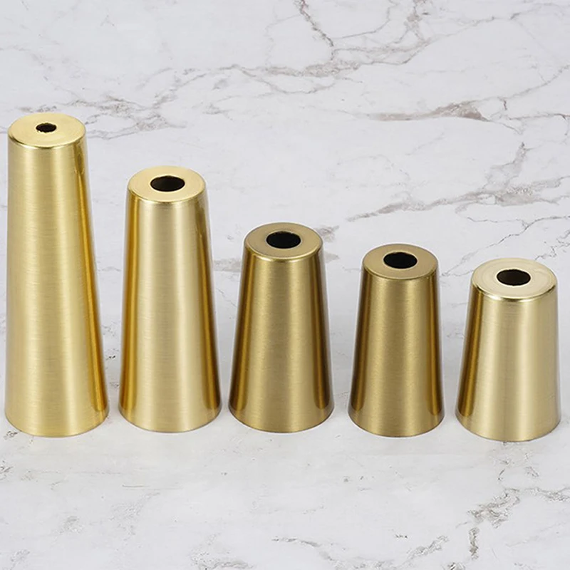 

1pcs Foot Solid Copper Tip Furniture Leg Cover Brushed Brass Table Chair Cylinder/Cone Cap Protect Decor Bottom Safe Pad
