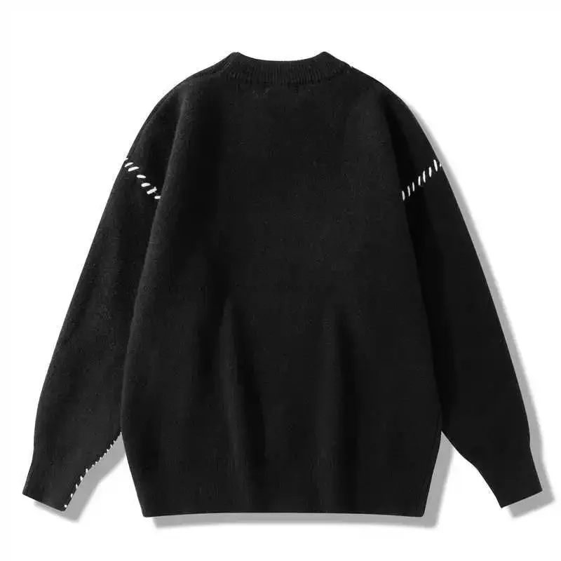 Осень/зима новый мужской нишевый дизайн цветной свитер с круглым вырезом