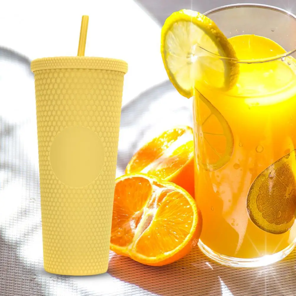 

710ml Water Bottle Creative Large Capacity with Straw Wide Mouth Coffee Mug Cup Travel Tumbler for Home