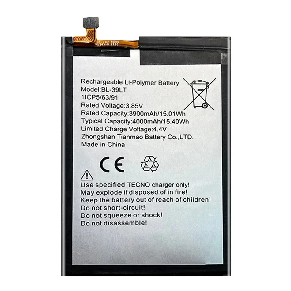 Аккумулятор BL-39LT 4000 мАч для Tecno Camon 12 Camon12 CC7 Spark 4 KC2 Spark4