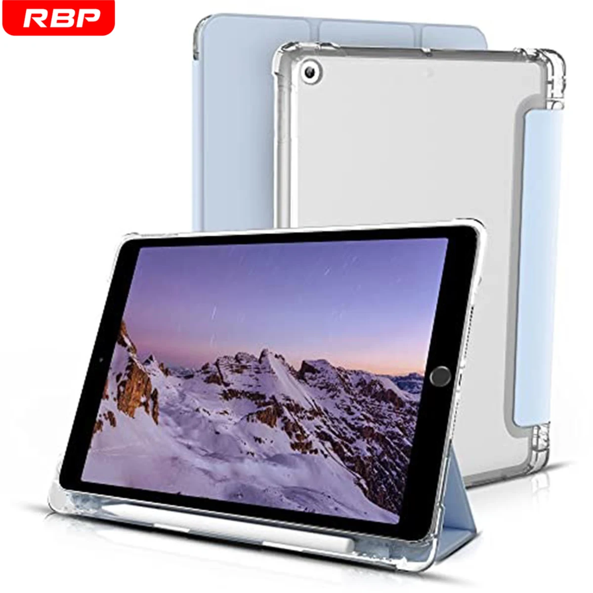 

RBP Smart Cover + TPU back Case For iPad 10.2 9.7 2021 Mini 5 6 2021 Pro 11 10.5 Air 3 4 With Pencil Slot AirBag DropProof