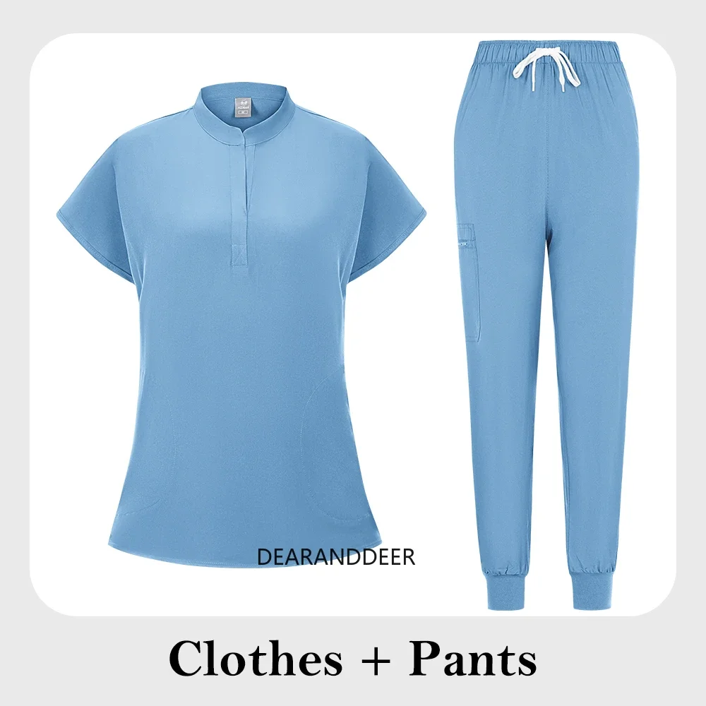 Dentist work uniform clinical shirt pants for men and women general doctor medical care clothing beauty surgical set