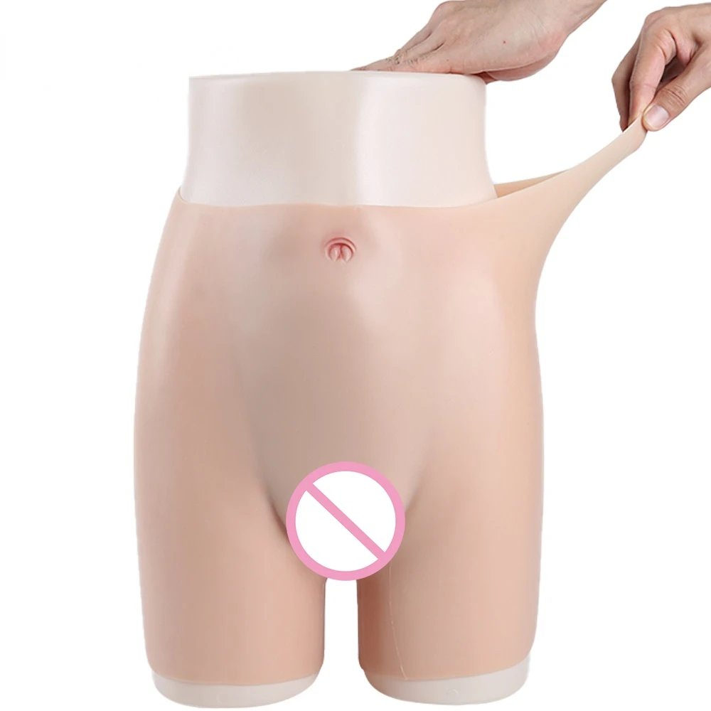 Transgender Silicone Penetrable Fake Vagina Pants Artificial Faux Fessier Underwear Shemale Crossdresser Drag Queen Gift