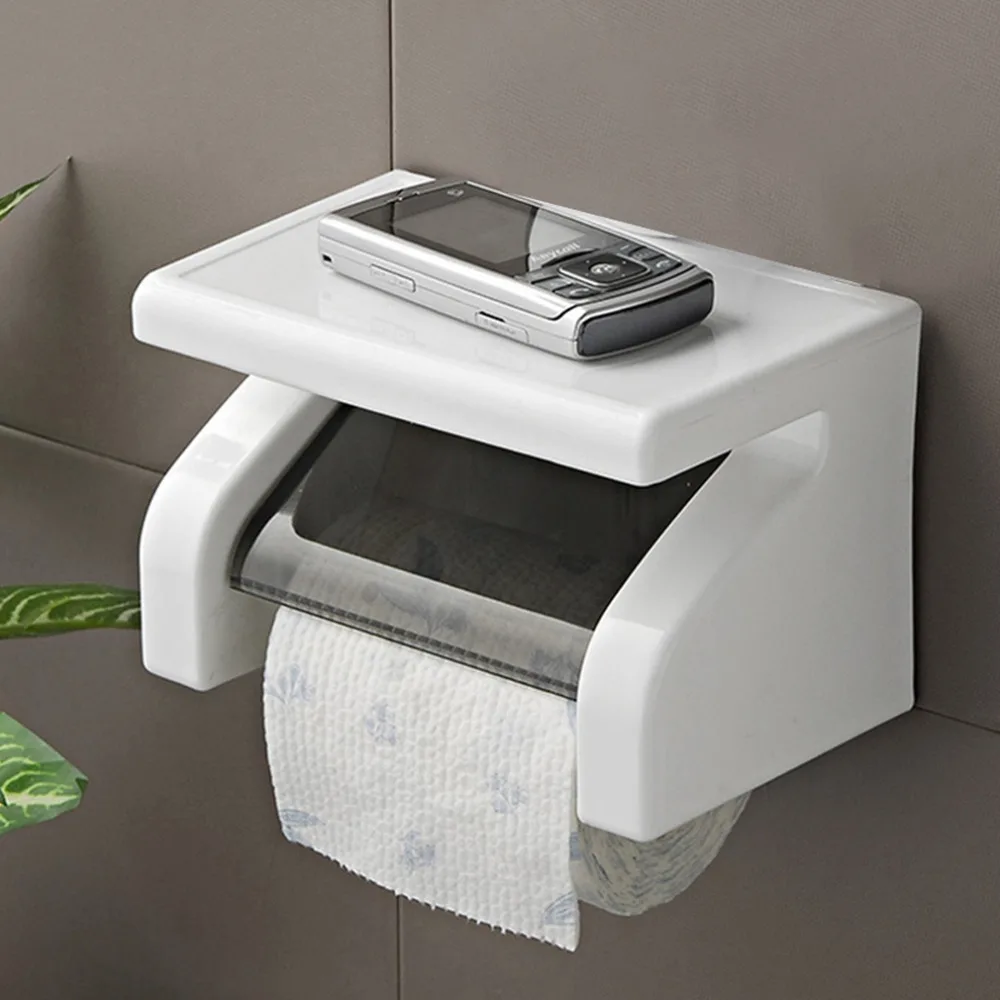 

Wall Mounted Plastic Waterproof Toilet Roll Paper Box Holder Bathroom Tool new arrival Worldwide Store