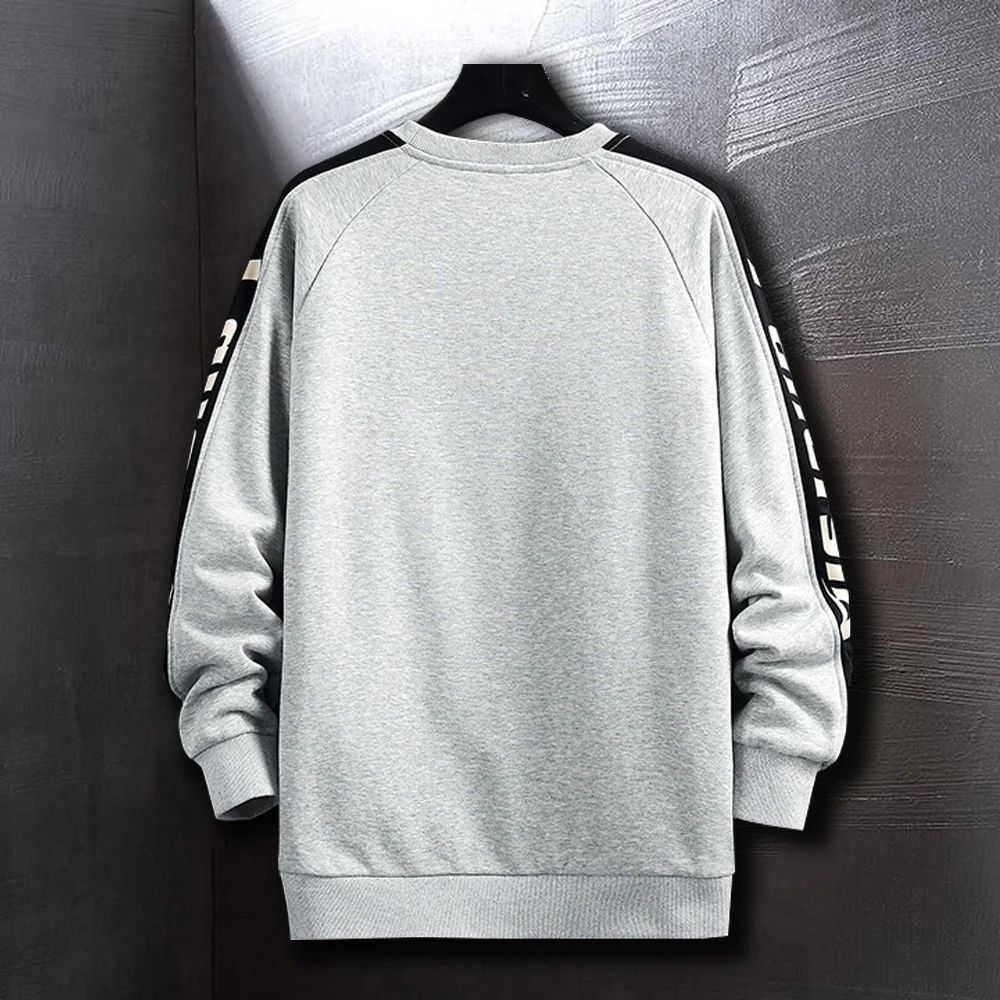 Свитшот мужской с длинным рукавом Повседневная рубашка в полоску сбоку уличная