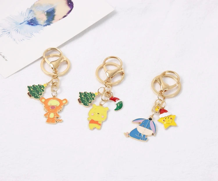 Брелок для ключей с мультяшными животными рождественский подарок милый медведь