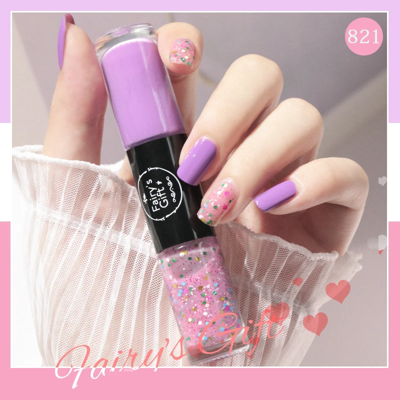 

Лак для ногтей с блестками для маникюра, Быстросохнущий