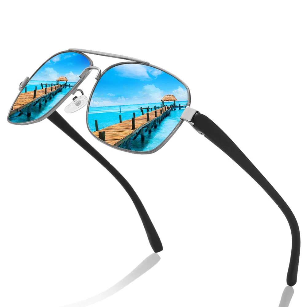

Al-mg Alloy Double Bridge TR90 Temple Sun Glasses Polarized Mirror Sunglasses Custom Made Myopia Minus Prescription Lens-1to-6
