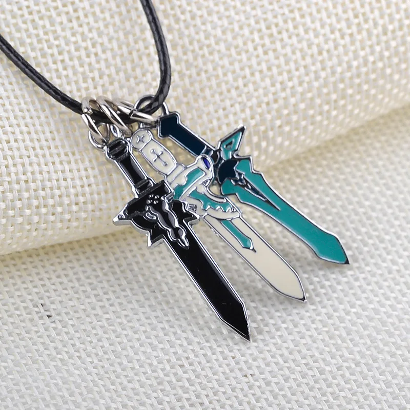 

Fashion Classic Three Swords Necklace Anime Same Creative Weapon Jewelry Necklace Pendant Popular Simple Necklace Gift Wholesale
