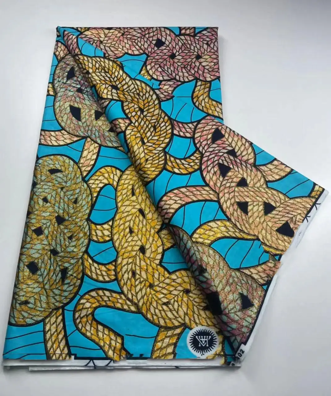 

2022 Newest Best Quality Nigerian Glam Glitter Grand Ankara Golden Wax Fabrics African Cotton Wrapper Printed Materials 6Yards