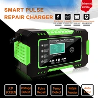 car battery charger battery maintainer 12v6a with lcd display temperature monitoring pulse repair charger for lead acid battery