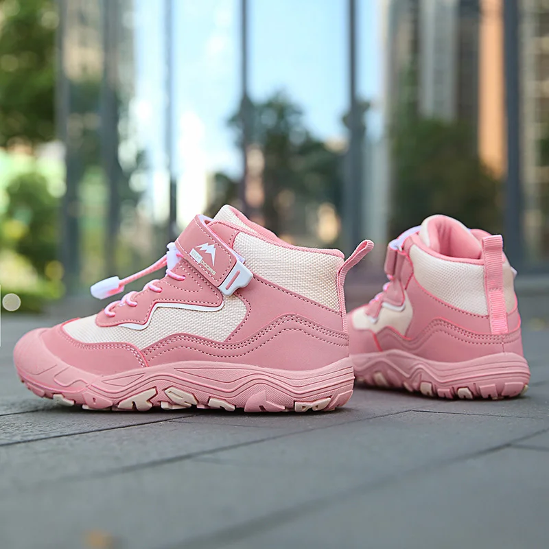 Autumn Hiking Shoes Kids Outdoor Sneakers Boys Girls Ankle Trekking Shoes Children Spring Hiking Boots Breathable Sports Shoes