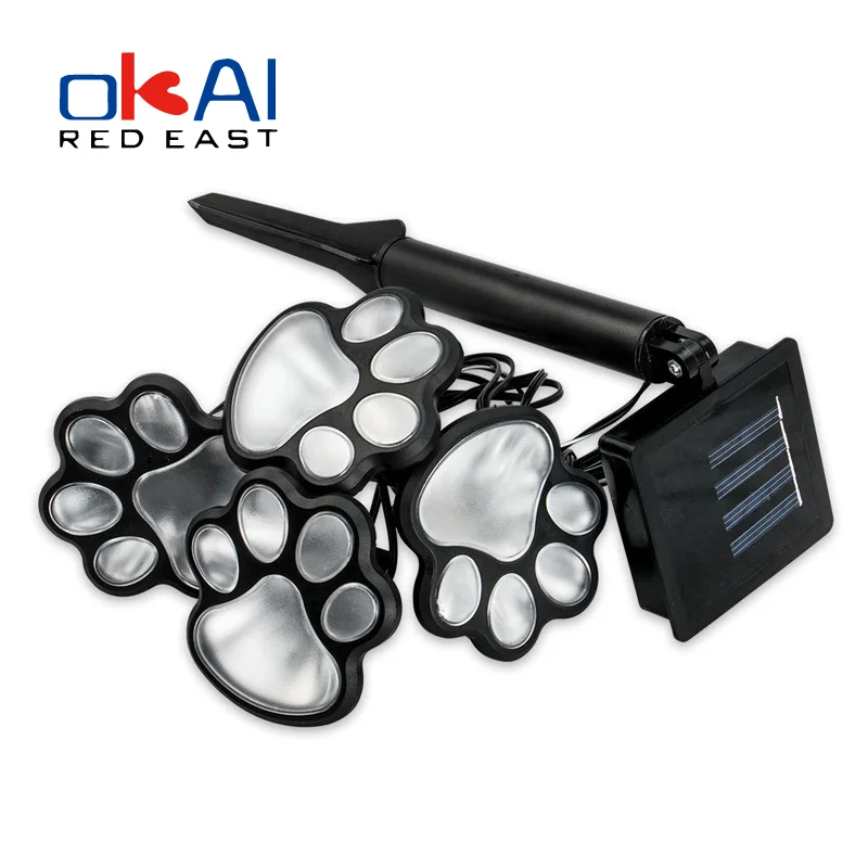 

LED Solar Garden Light Outdoor Waterproof for Garden Decoration Dog Cat Animal Paw Print Lights Path Lawn Lamp String Paths Ligh