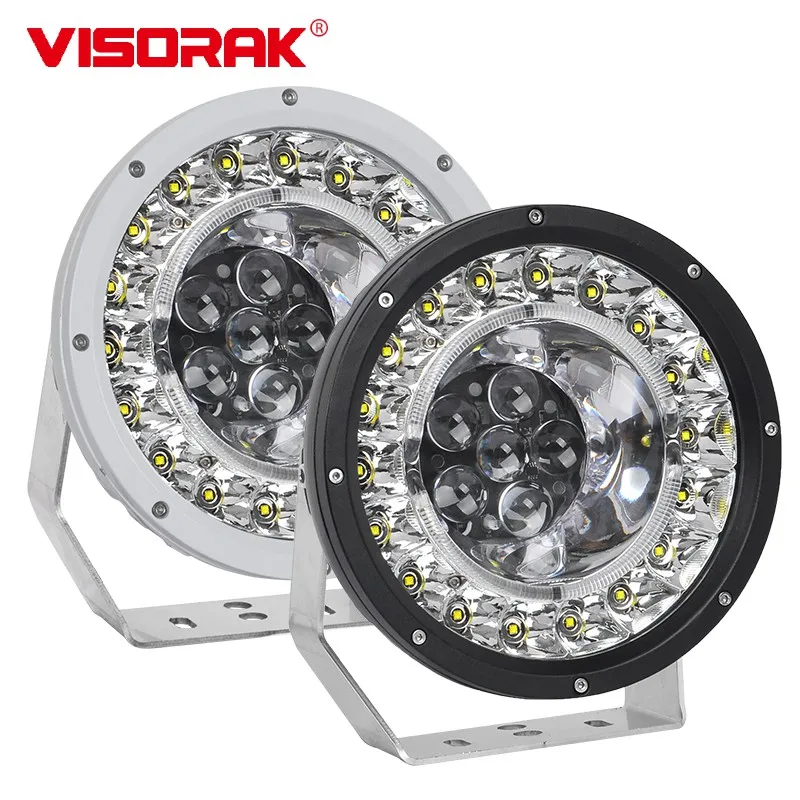 VISORAK-Luz LED de búsqueda de trabajo todoterreno para coche de bomberos 4x4 4wd, Jeep, Ford, Hummer, camioneta Volvo, camión, barco, 9 pulgadas, 12V, 24V