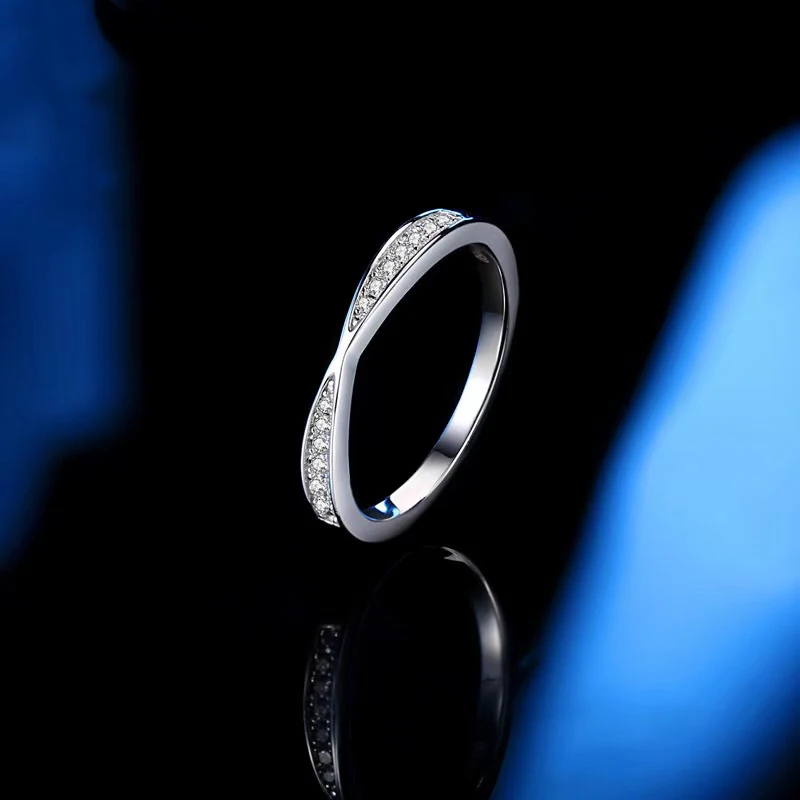 

Trendy 925 Silver Butterfly Moissanite Eternity Ring for Women Plated White Gold Lab Moissanite Engagement Rings Anniversary