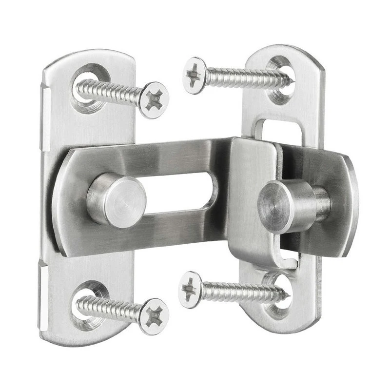 

90 Degree Stainless Steel Door Latch Right Angle Sliding Door Lock Latch Screw Locker Hardware Accessories