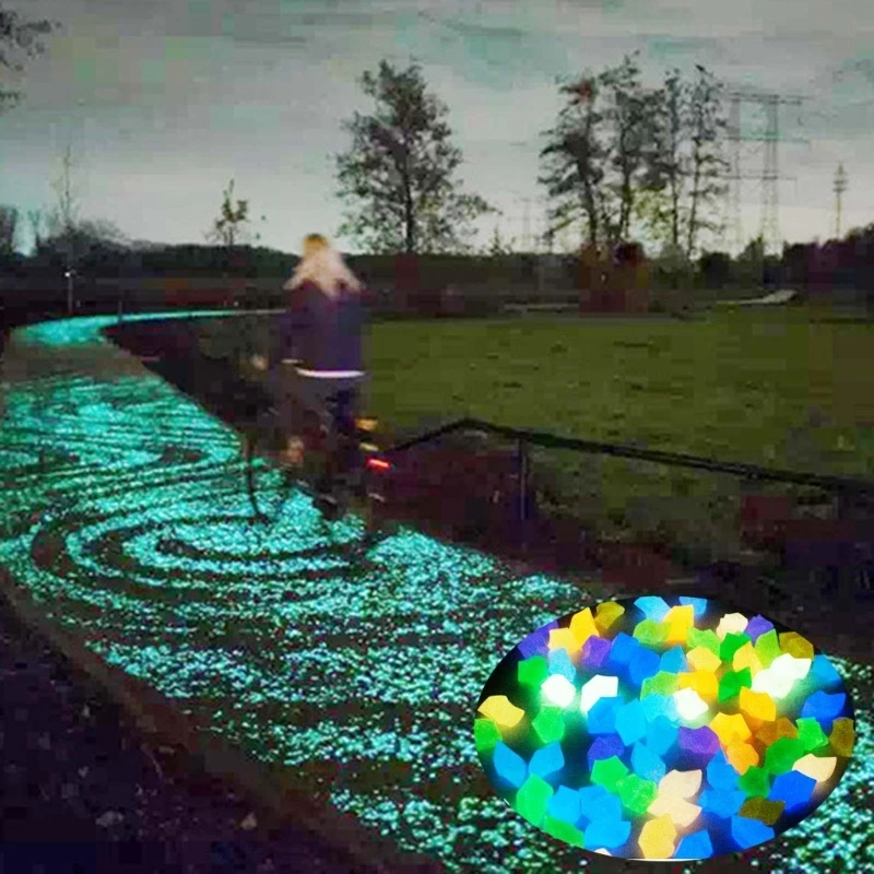 

300pcs Mini Luminous Stones 14mm Fish Tanks Artificial Stone Aquarium Decoration for Indoor Outdoor Garden Yard Decor