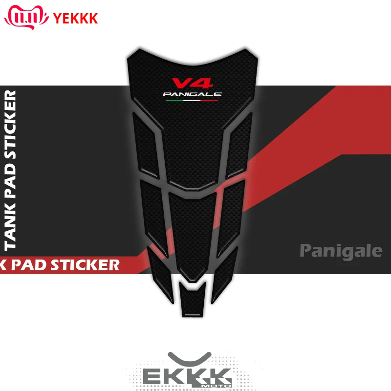 

For DUCATI Panigale V4S V4R V4 V4SP V2 V2R Motorcycle Fuel Tank 3D Protection Sticker Decal Carbon Fiber Texture Panigale LOGO