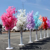 4pcslot artifical cherry blossoms tree wedding runner aisle column shopping malls opened door decoration stands 150cm tall