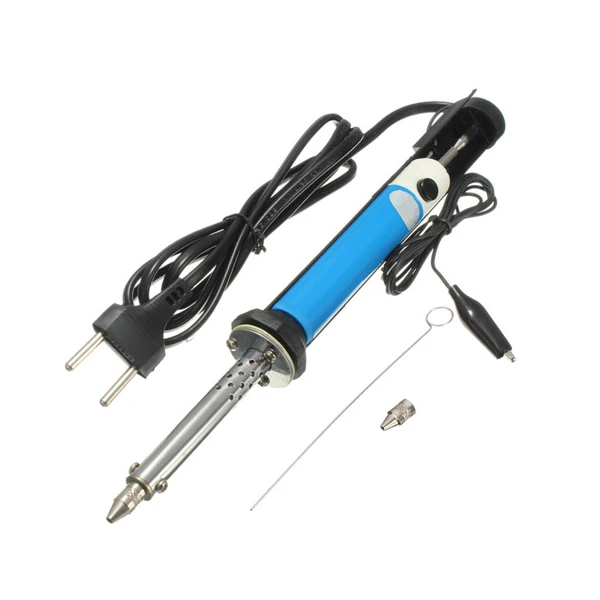 

2020 AC 220V 30W Handheld Electric Tin Suction Sucker Pen US EU Plug Desoldering Pump Soldering Tool With PCB Board 2 Nozzles