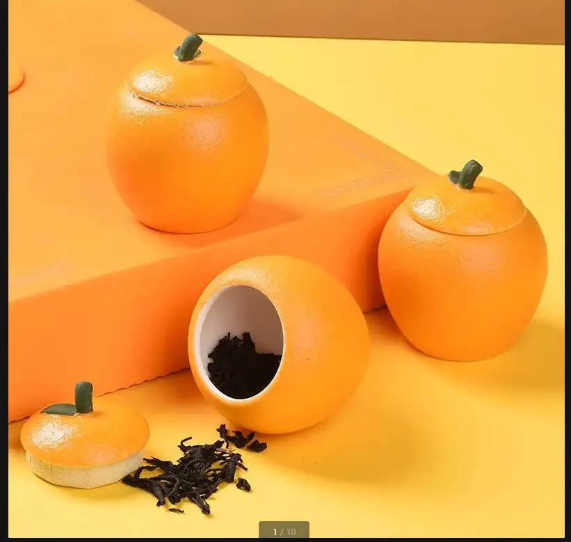 Керамическая чайная коробка Kumquat контейнер органайзер герметичная банка для