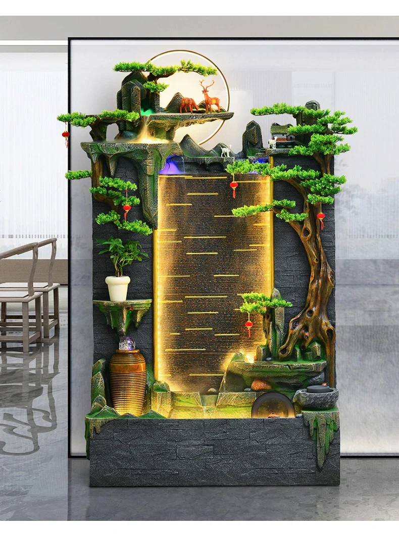 Креативная настенная занавеска для воды фонтан двор ландшафтный пруд рыбы