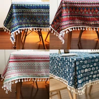 nordic embroidery tablecloth linen cotton decorative table cover for dining party wedding manteles de mesa rectangular tapete