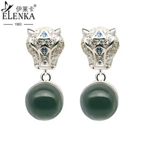 luxury s925 silver zircon discoloration leopard amber stud earrings for women hip hop rock eardrop unique design gifts for girls