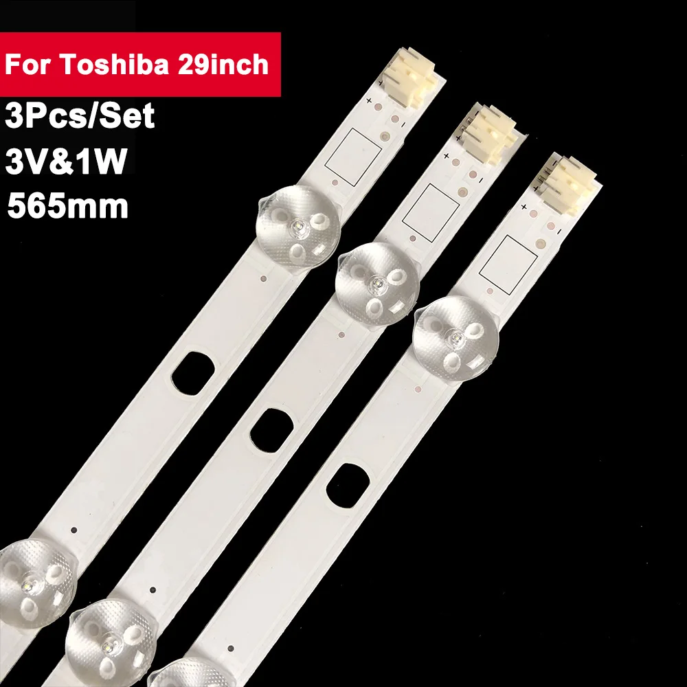 

3 Pcs/set 29inch 565mm LED Backlight Strip for Toshiba 8 LED SVT290A04_12MM_8LED_REV01_120830 29P1300VT 29PB202T 29L2300 29L2333