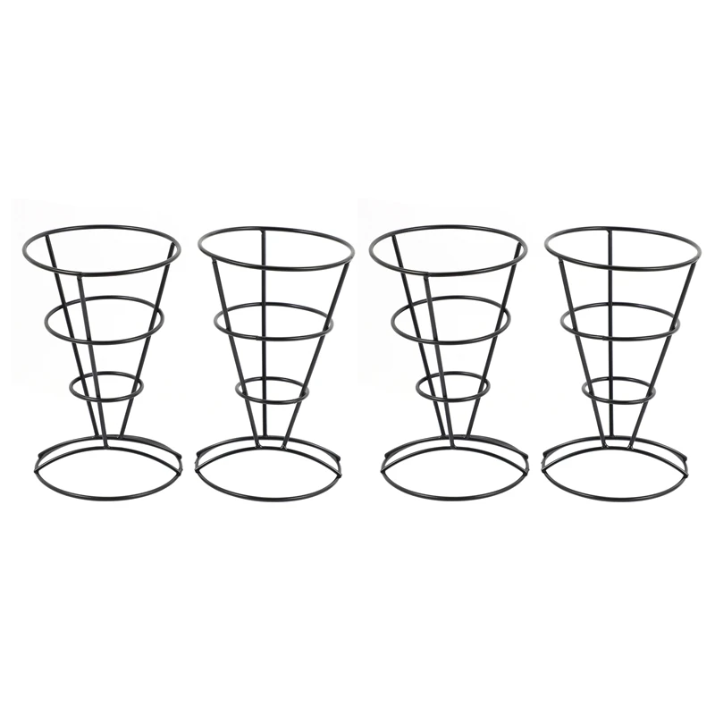 

4-Piece French Fry Stand Cone Basket Holder For Fries Fish And Chips And Appetizers